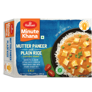 Minute Khana Mutter Paneer with Plain Rice